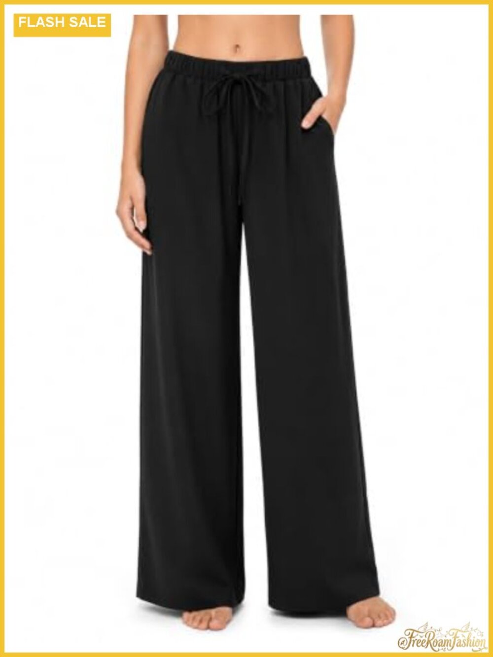 Wide Leg Palazzo Pants High Rise with Pockets